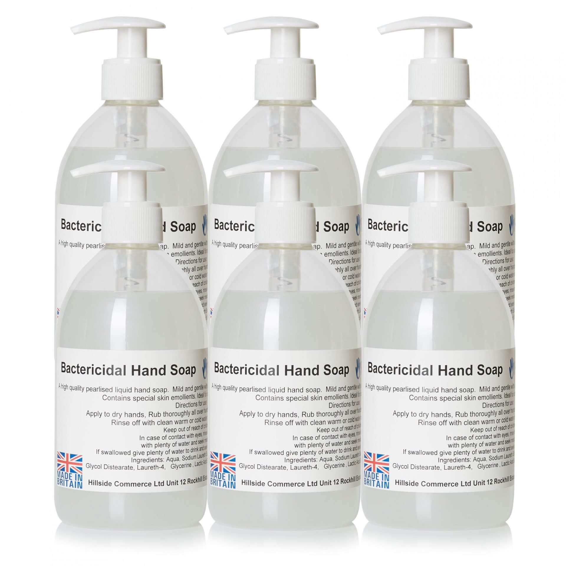 AntiBac Bactericidal Liquid Hand Soap 500ml Pump Top Bottles x6